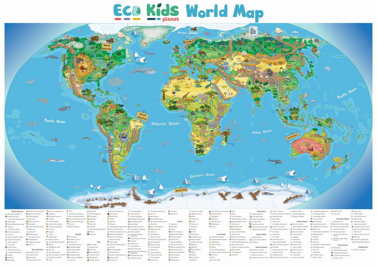 Children's World Map - Eco Kids Planet